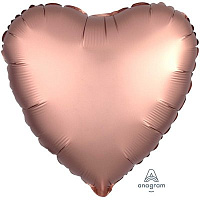 Розовое Золото Шар СЕРДЦЕ 45см Сатин Rose Copper 1204-0636