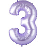 Цифры и числа Шар цифра "3", 102см Сатин Lilac 1207-5744