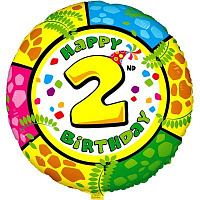 Цифры и числа Шарик 45см Happy Birthday Цифра "2" 1202-1782