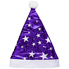 Новый год Колпак Санты Звезды фиолет текстиль39смG 1501-6236