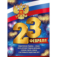 Камуфляж Плакат 23 ФЕВРАЛЯ Триколор 44х60см 1505-2277