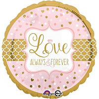 Love Бриллиант Шар 18" 45см Love Горошек розово-золотой 1202-2306