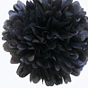 Черная Бумажный помпон черный 25 см 2001-3712