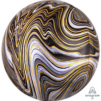 Мрамор Шар 3D СФЕРА 16" Мрамор Black 1209-0330