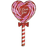 Я тебя люблю! Шар ФИГУРА I Love You Леденец Сердце 1207-4605