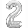 Цифры и числа Шар цифра "2", 101см Металлик Silver 1207-3823