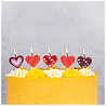 Свечи для торта на пиках Сердца, 5 штук