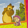 Маша и Медведь Салфетки Маша и Медведь, 25 см, 12 штук 1502-1840