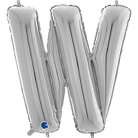 Буквы Шар буква "W", 66см Silver 1207-3788