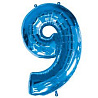 Шар-фигура Цифра 9 Синяя