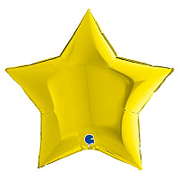 Желтая Шар ЗВЕЗДА 91см Металлик Yellow 1204-1273