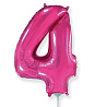 Цифры и числа Шар цифра "4", 40см Fuchsia под воздух 1206-1139