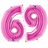 Цифры и числа Шар цифра "6" или "9", 101см Pink 1207-2184