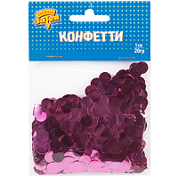 Розовая Конфетти Круги фольг ярко-розовые1см20гр 1501-5424