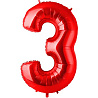 Цифры и числа Шар цифра "3", 101см Red Италия 1207-2080