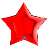 Красная Шар ЗВЕЗДА 91см Металлик Red 1204-1271