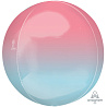 Голубая Шар 3D СФЕРА 16" Омбре Розов-син 1209-0287