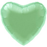 Зеленая Шар сердце 45см Сатин Pale Green 1204-0868