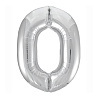 Цифры и числа Шар цифра "0", 101см Металлик Silver 1207-3821