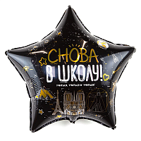 1 Сентября - День Знаний Шар 56см Звезда СНОВА В ШКОЛУ 1202-3729