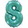 Бирюзовая Шарик цифра "8", 101см Tiffany 1207-3269