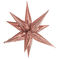 Розовое Золото Шар 3D ЗВЕЗДА 66см Составная Rose Gold 1209-0453