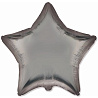 Серебряная Шар звезда 45см Сатин Steel Grey 1204-1512