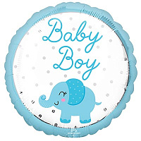 Детские Грёзы Шар 43см BABY BOY Слоник голубой 1202-3493