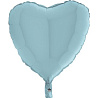 Голубая Шар сердце 18" Пастель Blue 1204-0724