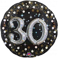 Юбилей Шар ДЖАМБО HB Sparkling Birthd 30 gold 1203-0678