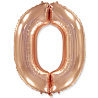 Цифры и числа Шарик цифра "0", 101см Rose Gold 1207-3248