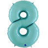 Шар цифра "8", 101см Пастель Blue