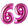 Цифры и числа Шар цифра "6" или "9", 101см Pink 1207-2184