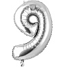 Цифры и числа Шар цифра "9", 66см Silver 1207-3666