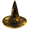 Вечеринка Хэллоуин Шляпа ведьмы черная с золотой паутиной 1501-5295