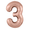 Цифры и числа Р ЦИФРА 3  40" Металлик Rose Gold 1207-4894