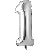 Цифры и числа Шар цифра "1", 66см Silver 1207-3658