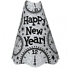 Новый год Колпак HNY Голливуд серебряный блеск 1501-3912