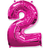 Цифры и числа Шарик цифра "2", 101см Fuchsia 1207-3082