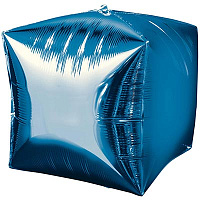 Синяя Шар 3D КУБ 15" без рисунка Металлик Blue 1209-0037