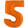 Цифры и числа Шар цифра "5", 101см Пастель Orange 1207-5386