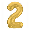 Цифры и числа Шар цифра "2", 101см Металлик Gold 1207-3813