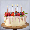 Свечи для торта розовое золото/белые 12ш