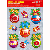 Новый год Наклейка н/окно НГ Игрушки 33х24см 1501-6785