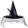 Вечеринка Хэллоуин Шляпа ведьмы перо/вуаль черная 42см 1501-5855