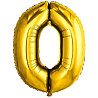 Цифры и числа Шар цифра 0 Металлик Золото 66см 1207-4781