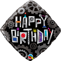 Техника Шарик 45см РОМБ Happy Birthday Робот 1202-3282