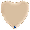 Кремовая Шар 45см Сердце кремовый Сатин 1204-1211