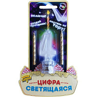 Неон бар Цифра LED"4"д/торта и праздн стола+2свеч 1501-3716