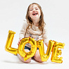 Шар надпись LOVE золото